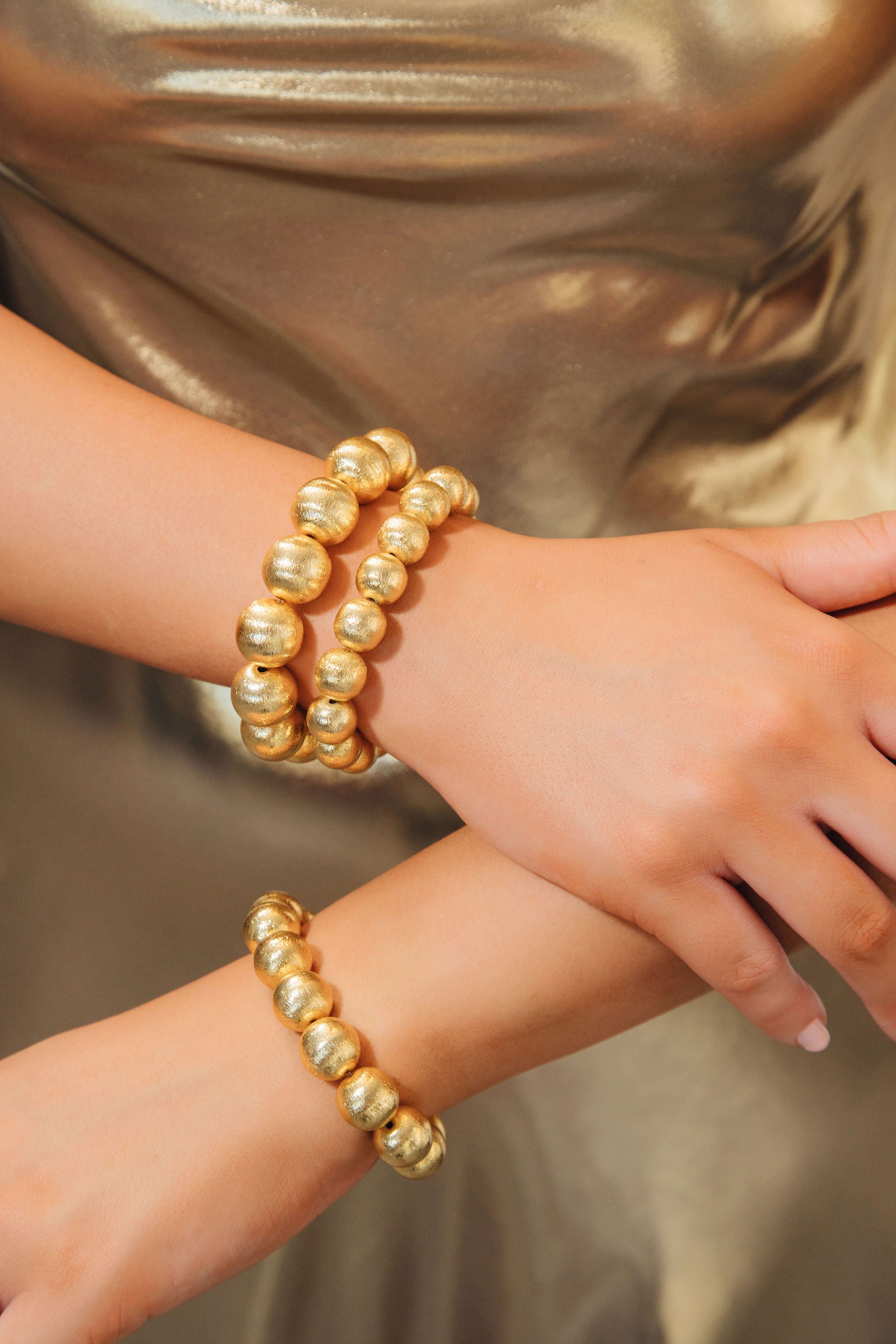 Large Angelina Gold Bead Bracelet