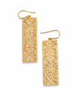 Small Vertical Hibiscus Hawaiian Quilt Earrings