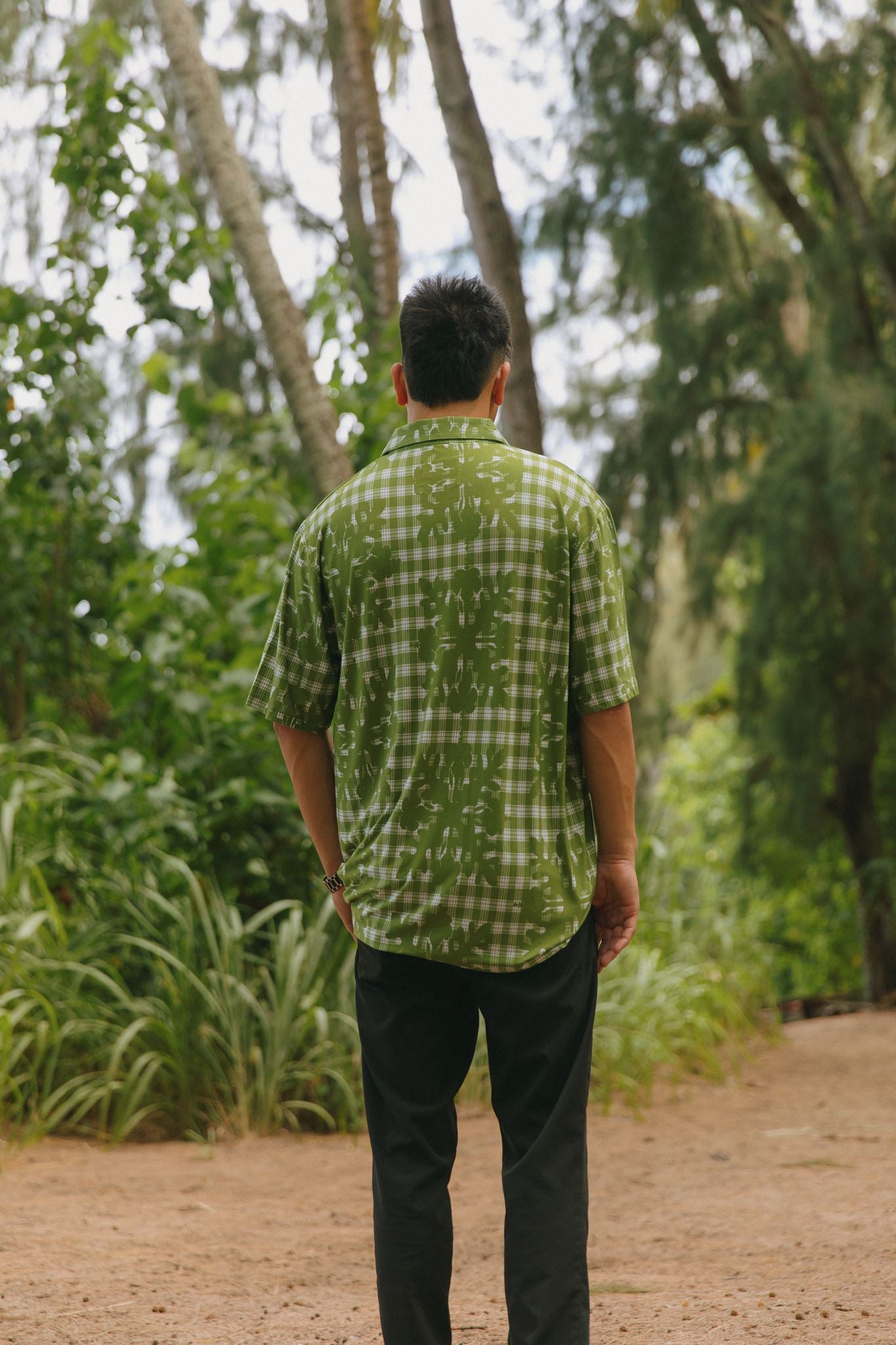 Kaimana Men's Polo Hibiscus Hawaiian Quilt