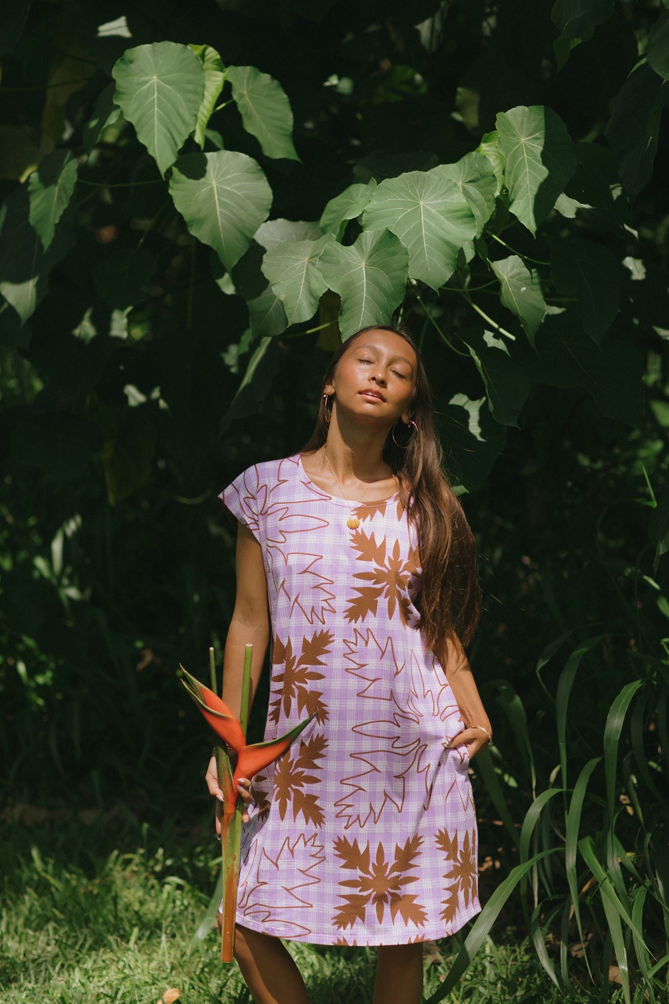 Hannah Dress Heliconia Quilt