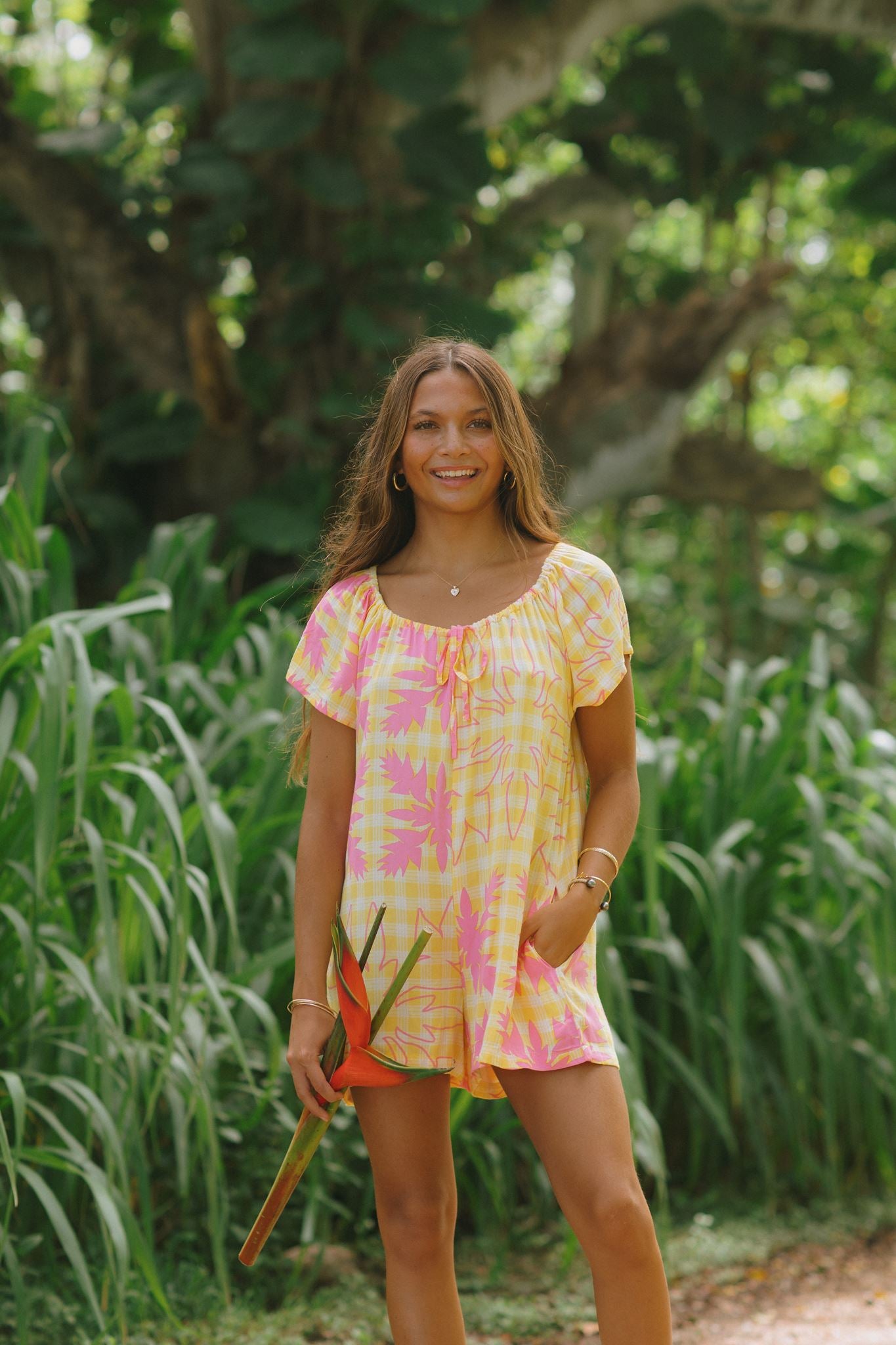 Kyra Romper Heliconia Quilt