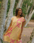 Hannah Dress Heliconia Quilt