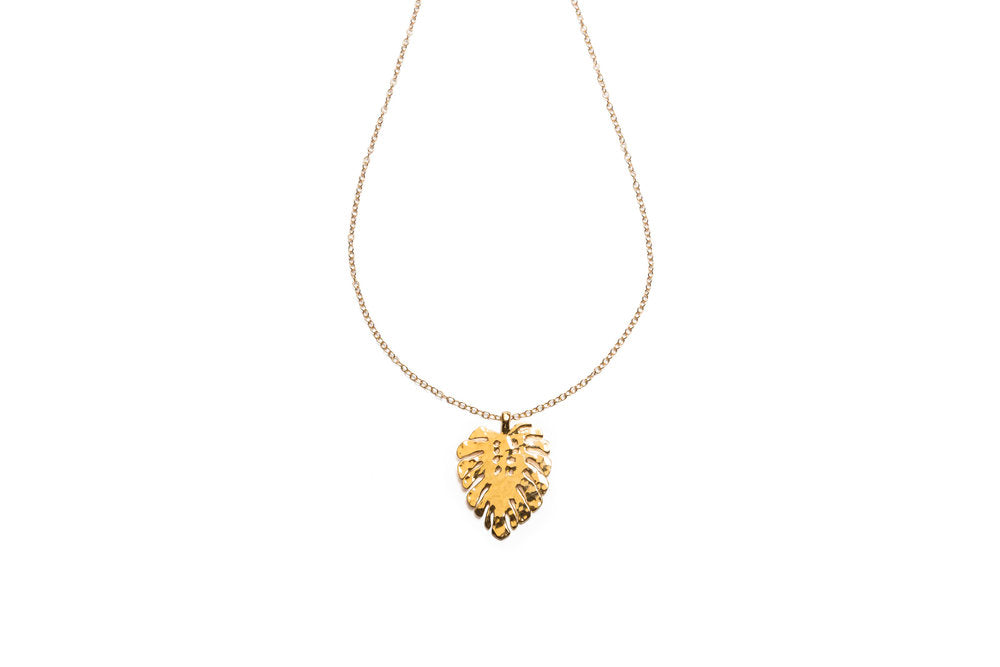 Manoa Monstera Leaf necklace