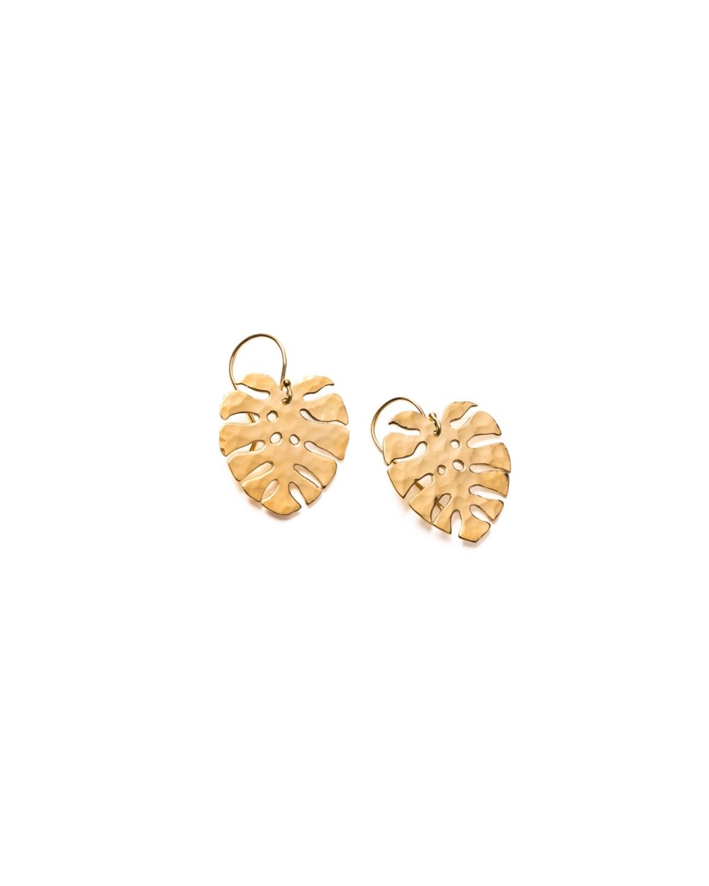 Manoa Monstera Leaf drop earrings