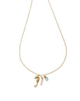 Petite Seahorse, Coral + Seafoam Charm necklace