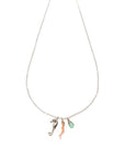 Petite Seahorse, Coral + Seafoam Charm necklace