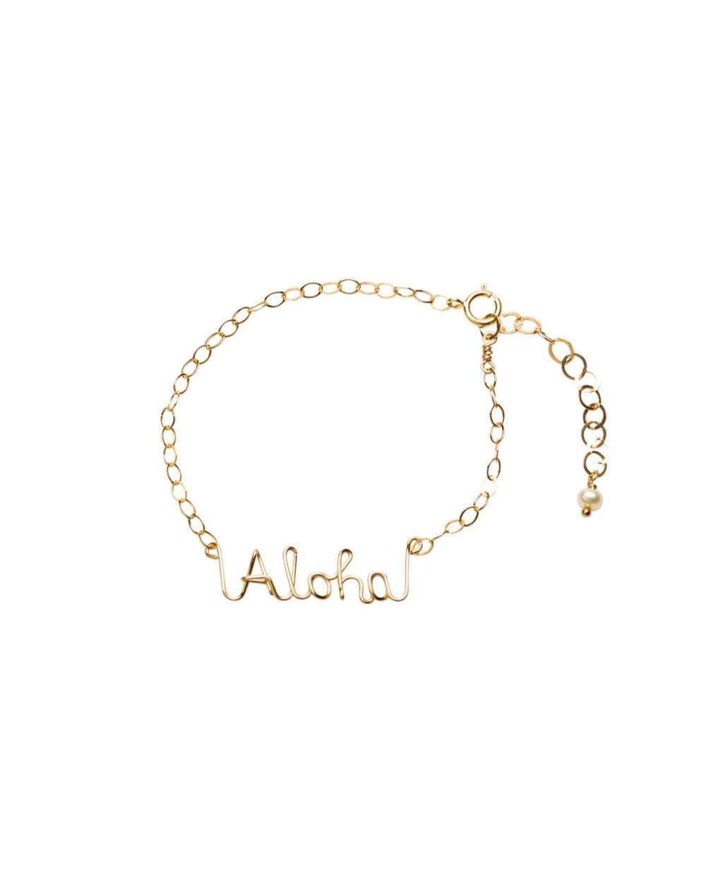 Aloha Wailea Wire Script Chain bracelet