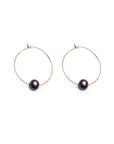 Dark Pearl Open Classic Hoop earrings