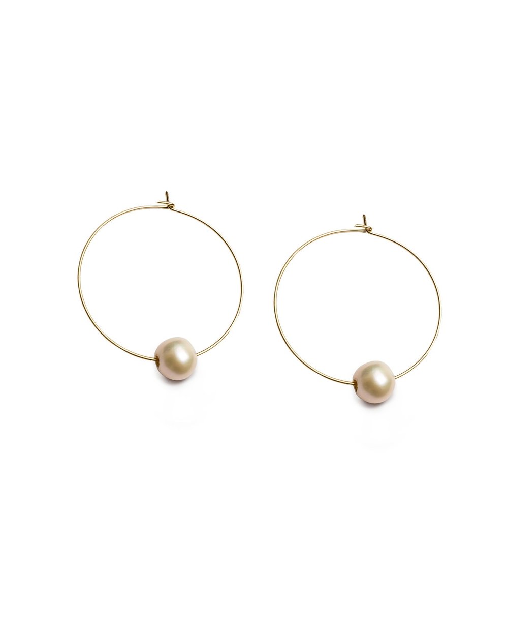 White Pearl Open Classic hoop earrings