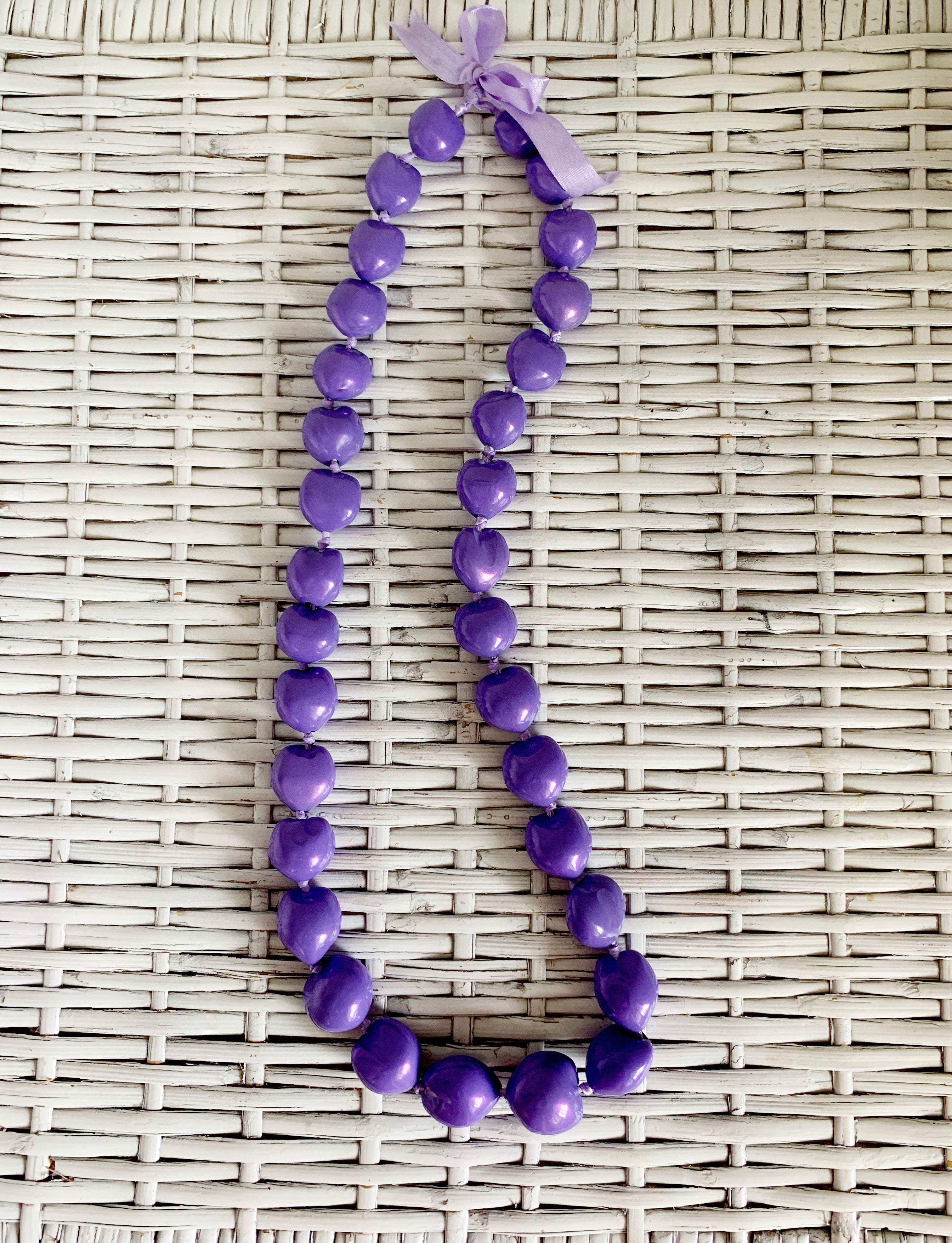 Lavender Kukui Nut LEI NECKLACE