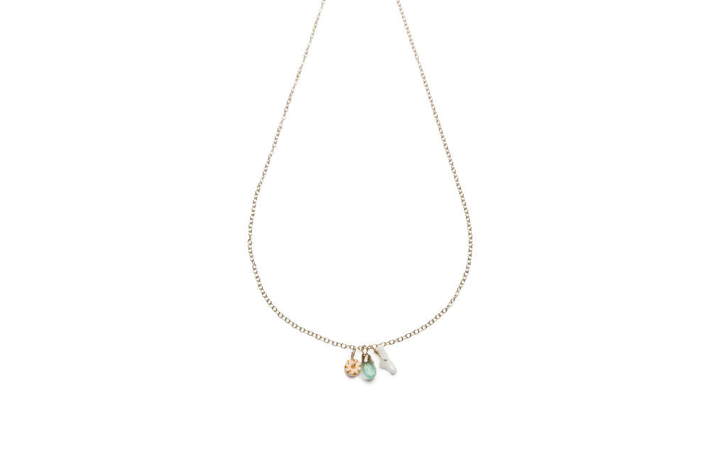 Triple Charm Seafoam necklace