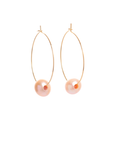 Pink-Peach Pearl Open Classic Hoop earrings