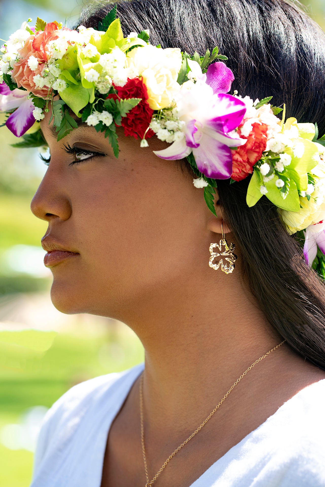 Small Aloha Hibiscus earrings