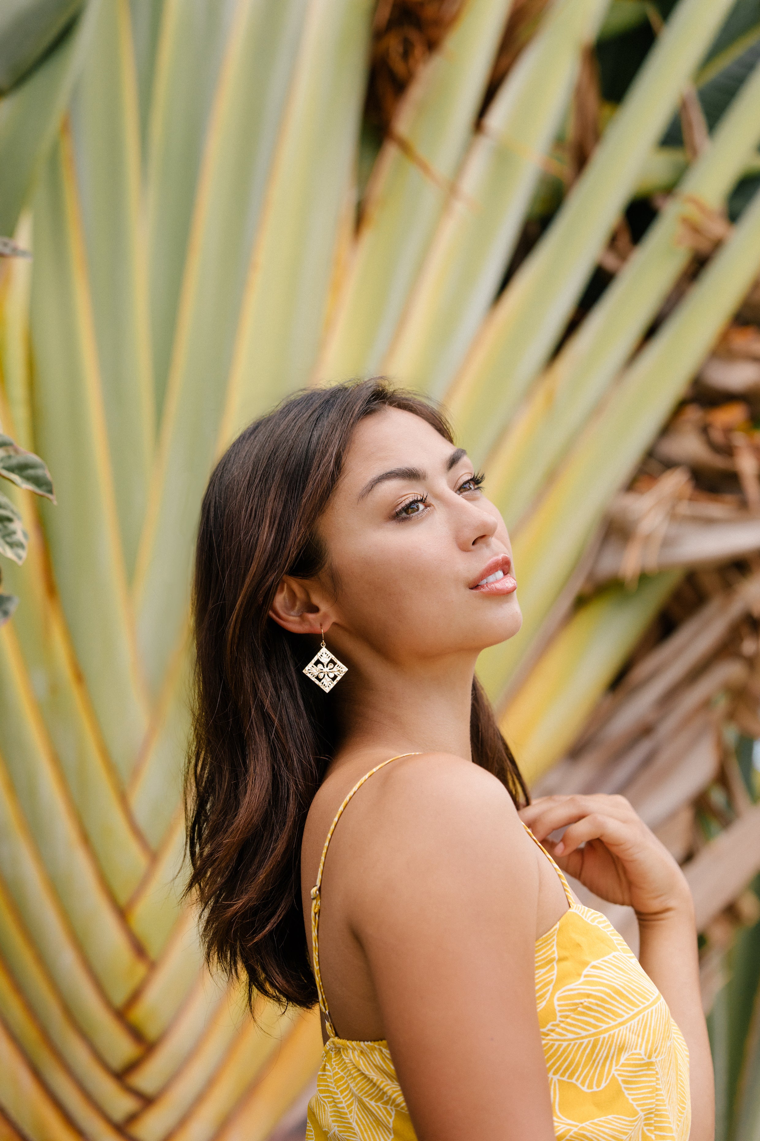 Hawaiian Quilt drop earrings