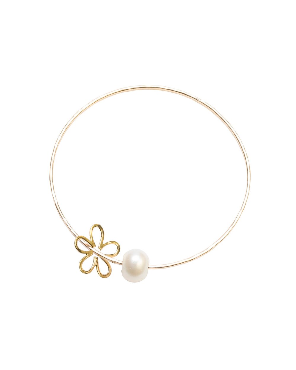 White Pearl Melia Flower bangle