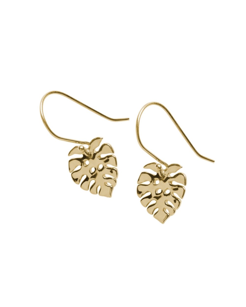 Manini Manoa Monstera Leaf drop earrings