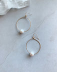 White Pearl Harbor Hoop earrings