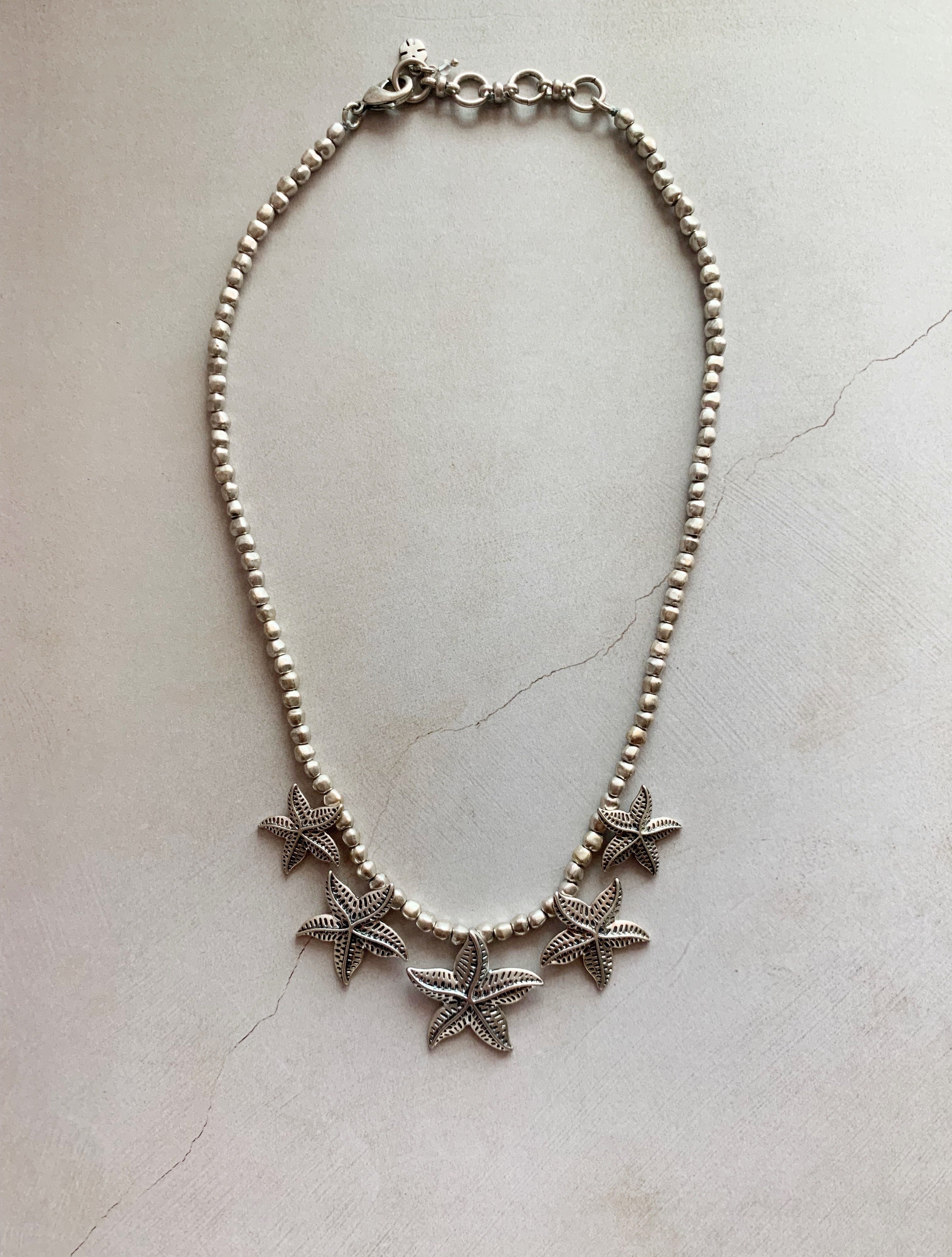 Silver Starfish Statement necklace