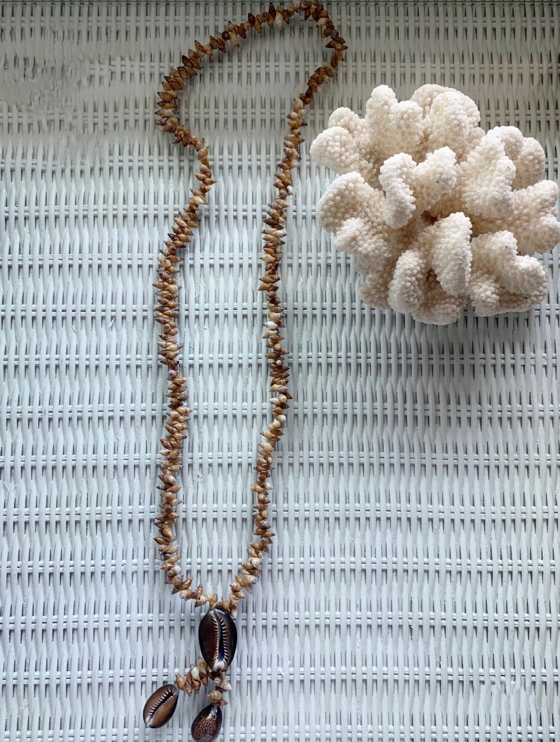 Leia Cone + Cowrie Shell Lei necklace