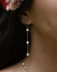 Kelsey Trio Pearl Chain Drop earrings