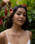 Melia Flower Pearl Drop earrings