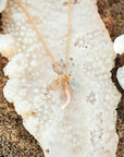 Petite Seahorse, Coral + Seafoam Charm necklace