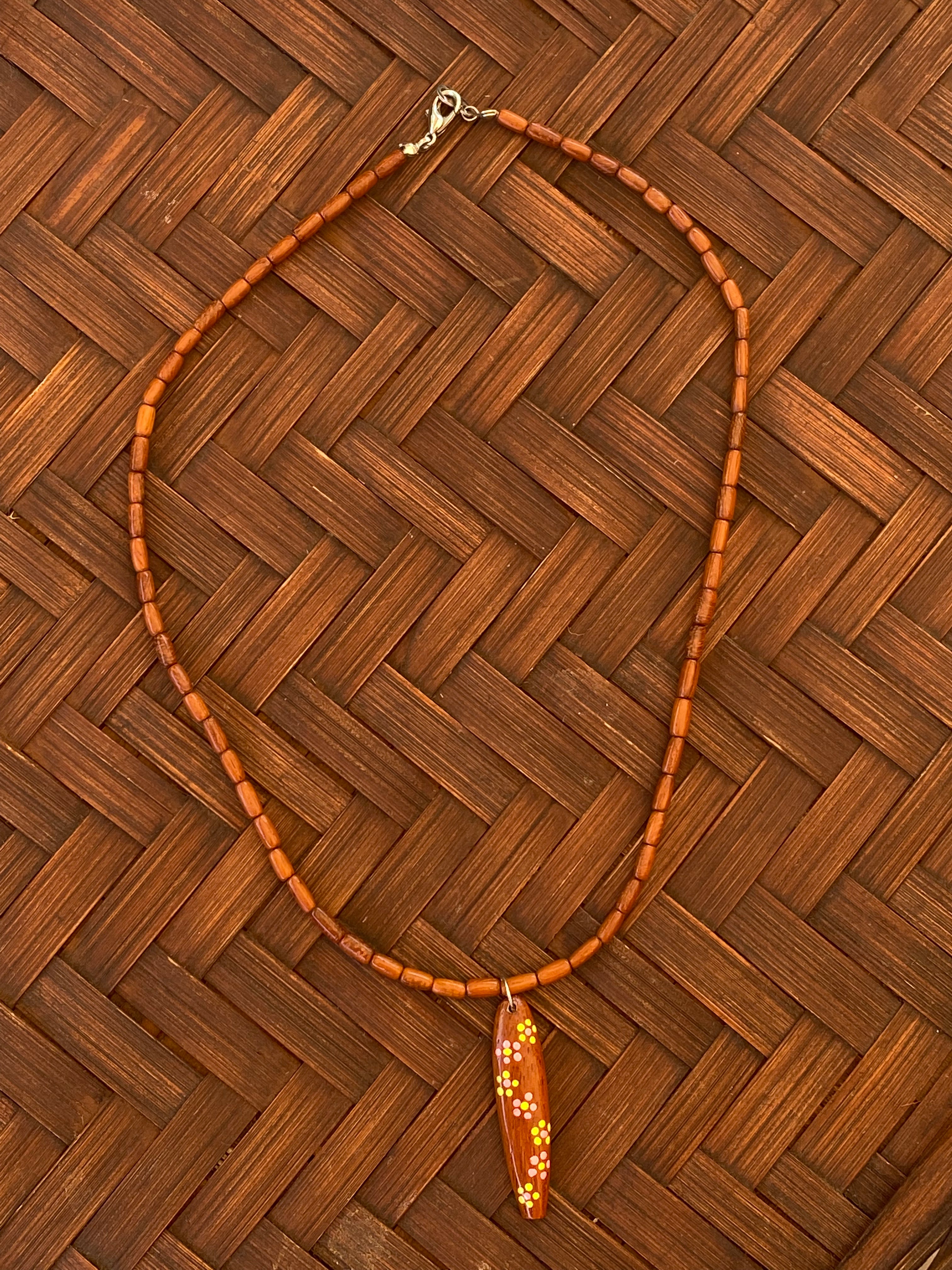 Flower Koa Wood Necklace