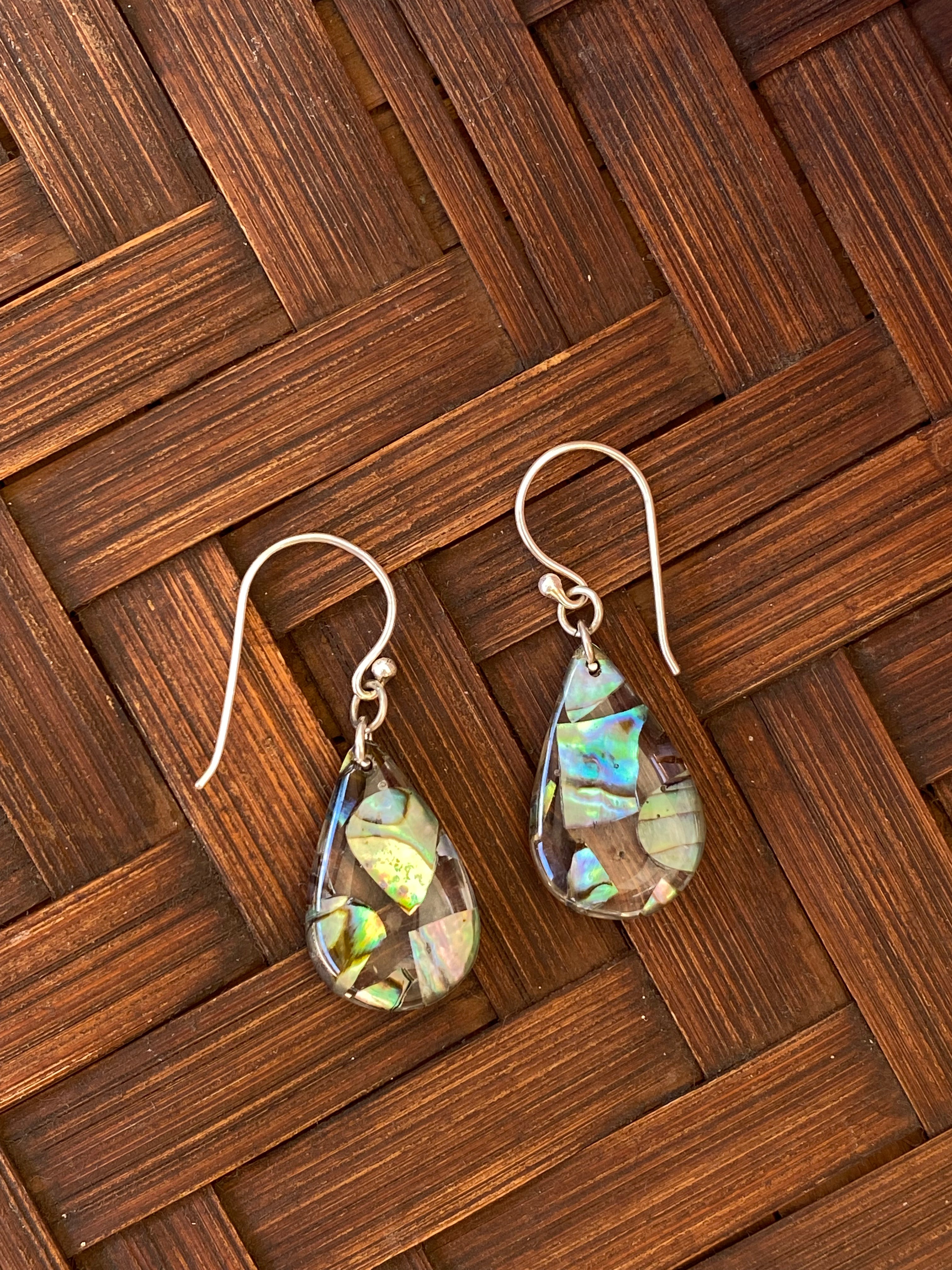 Abalone Mosaic Resin Drop earrings