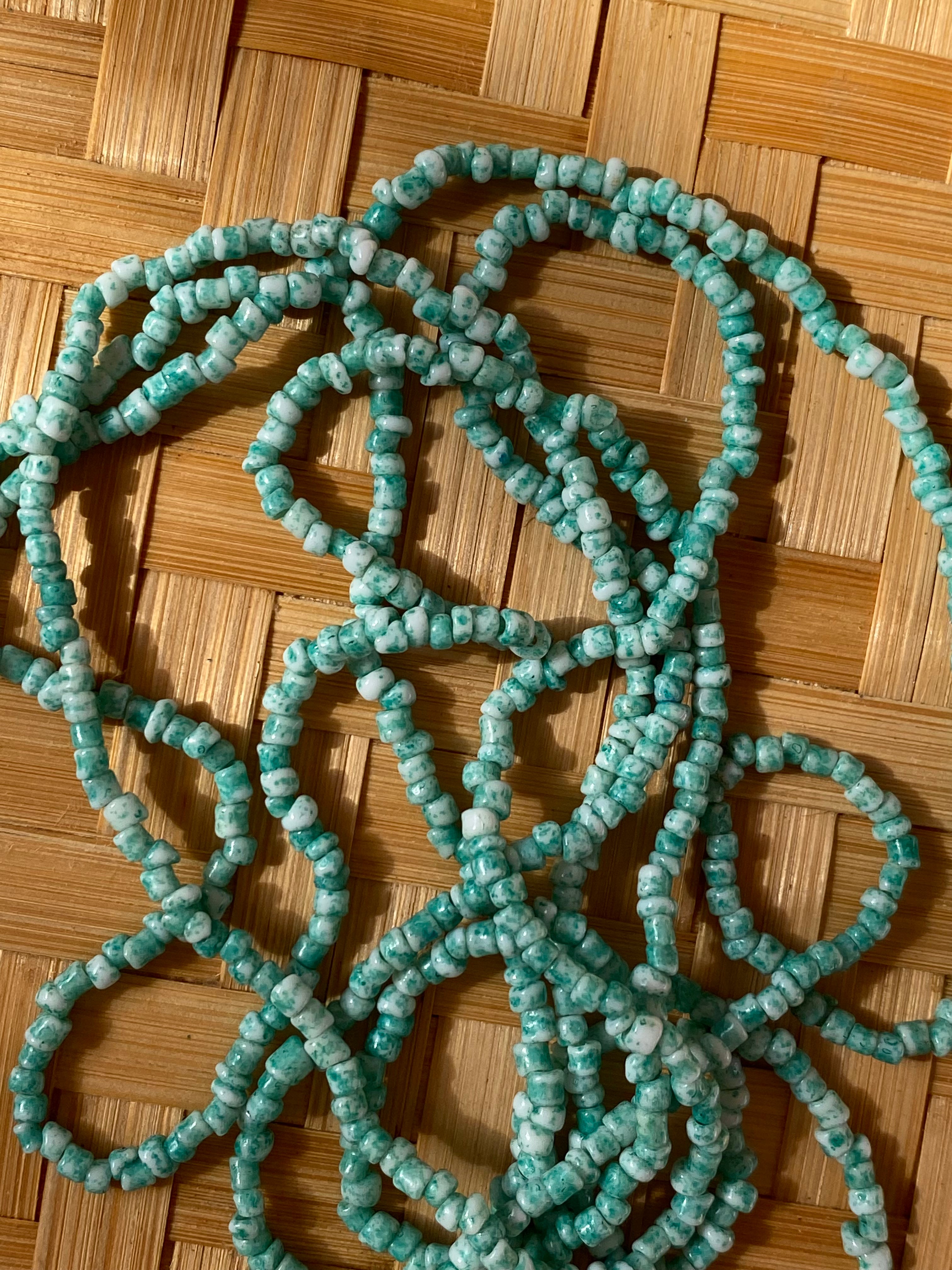 Turquoise Blue Seed Bead necklace