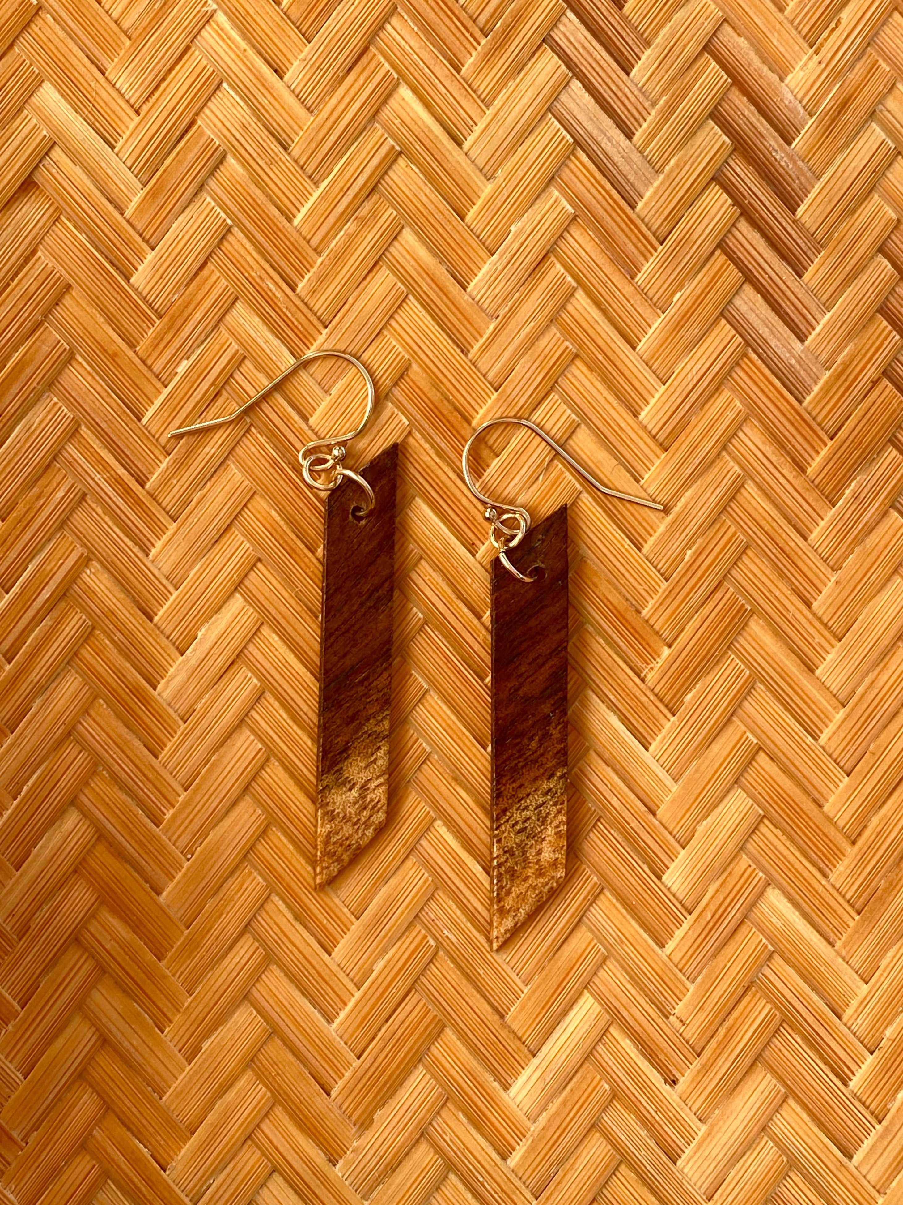 Natural Koa Wood drop earrings