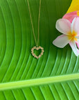 Aloha Plumeria Heart necklace