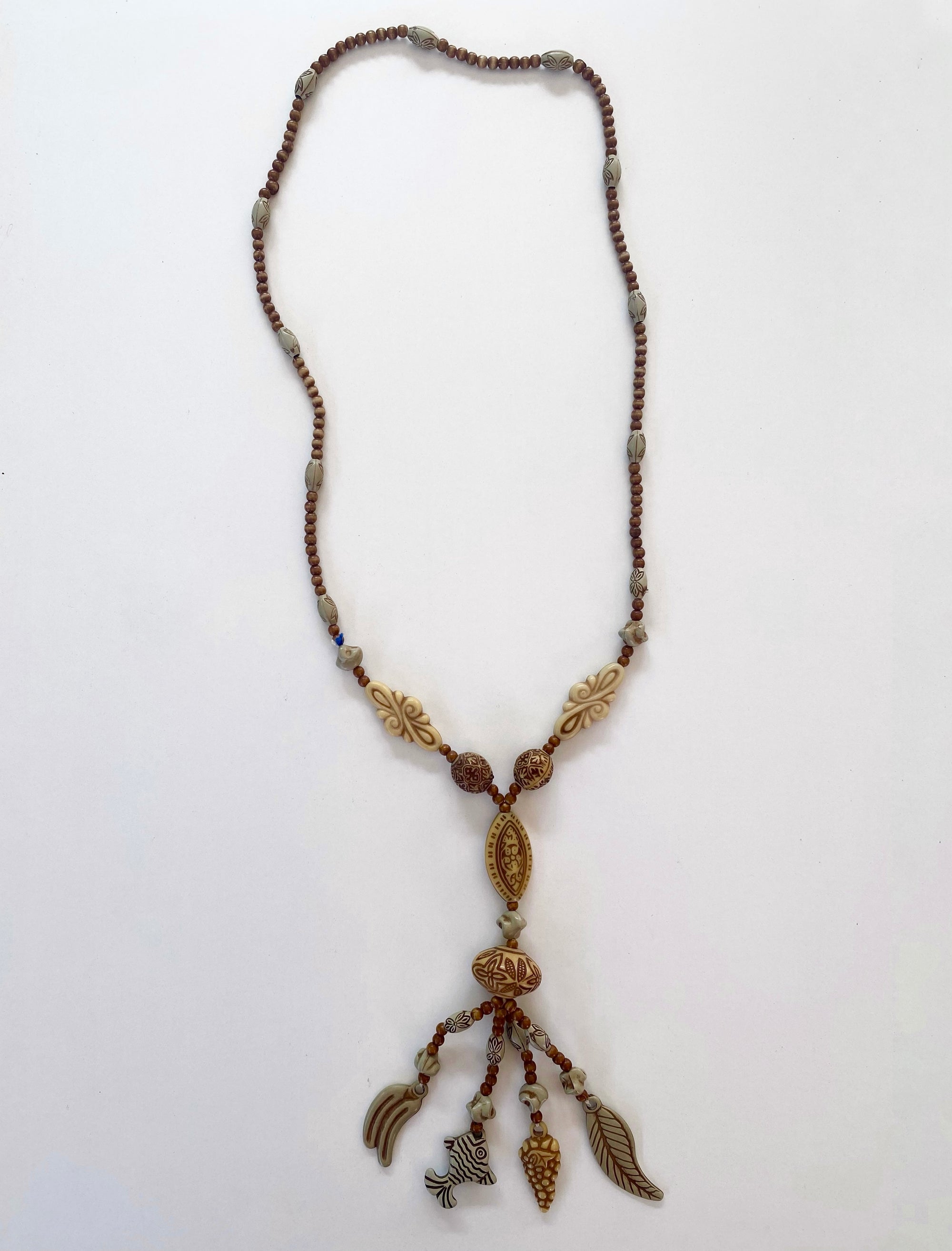 Boho Tassel Beaded Long necklace - Main Image