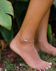 Michelle Dainty Puka + Pearl anklet