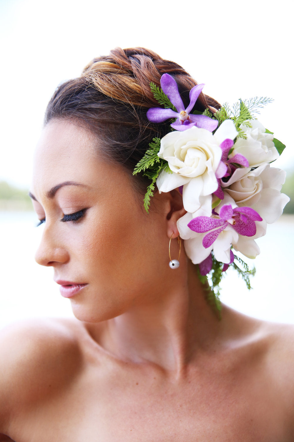 Silver Pearl Open Classic Hoop earrings