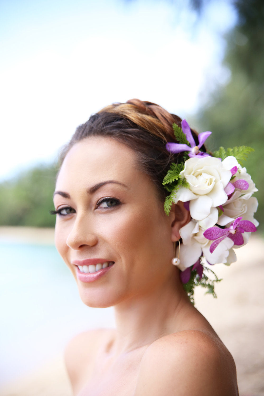 White Pearl Open Classic hoop earrings