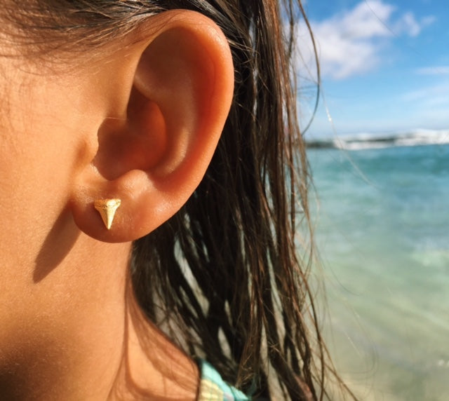 Teeny Shark&#39;s Tooth studs