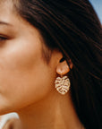 Manoa Monstera Leaf drop earrings