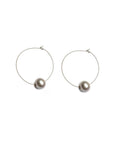 Silver Pearl Open Classic Hoop earrings
