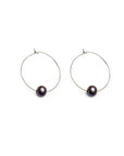 Dark Pearl Open Classic Hoop earrings