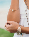 20% to Breast Cancer Hawaii — Pink-Peach Pearl Love Heart bangle