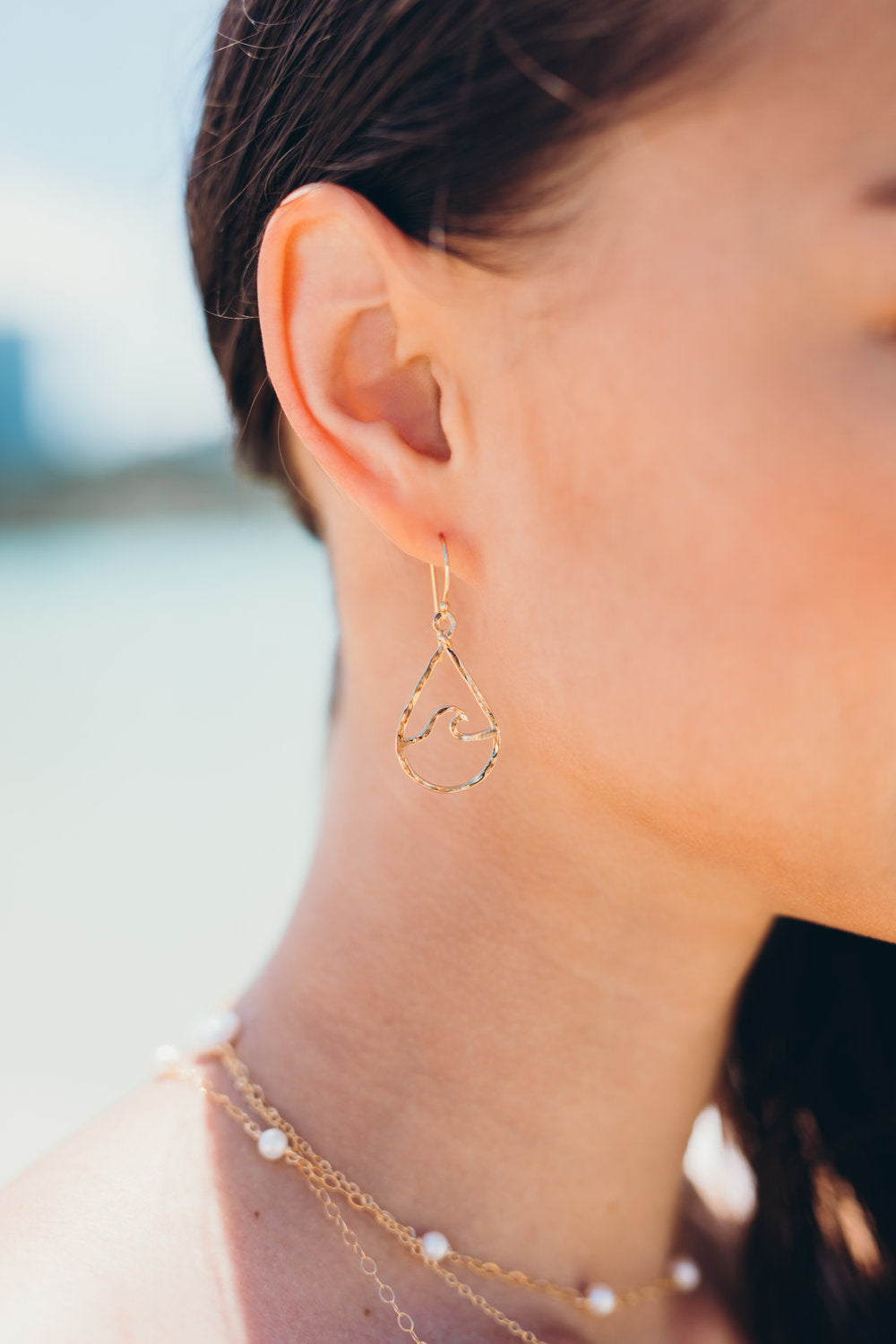 Petite Peahi Wave teardrop earrings