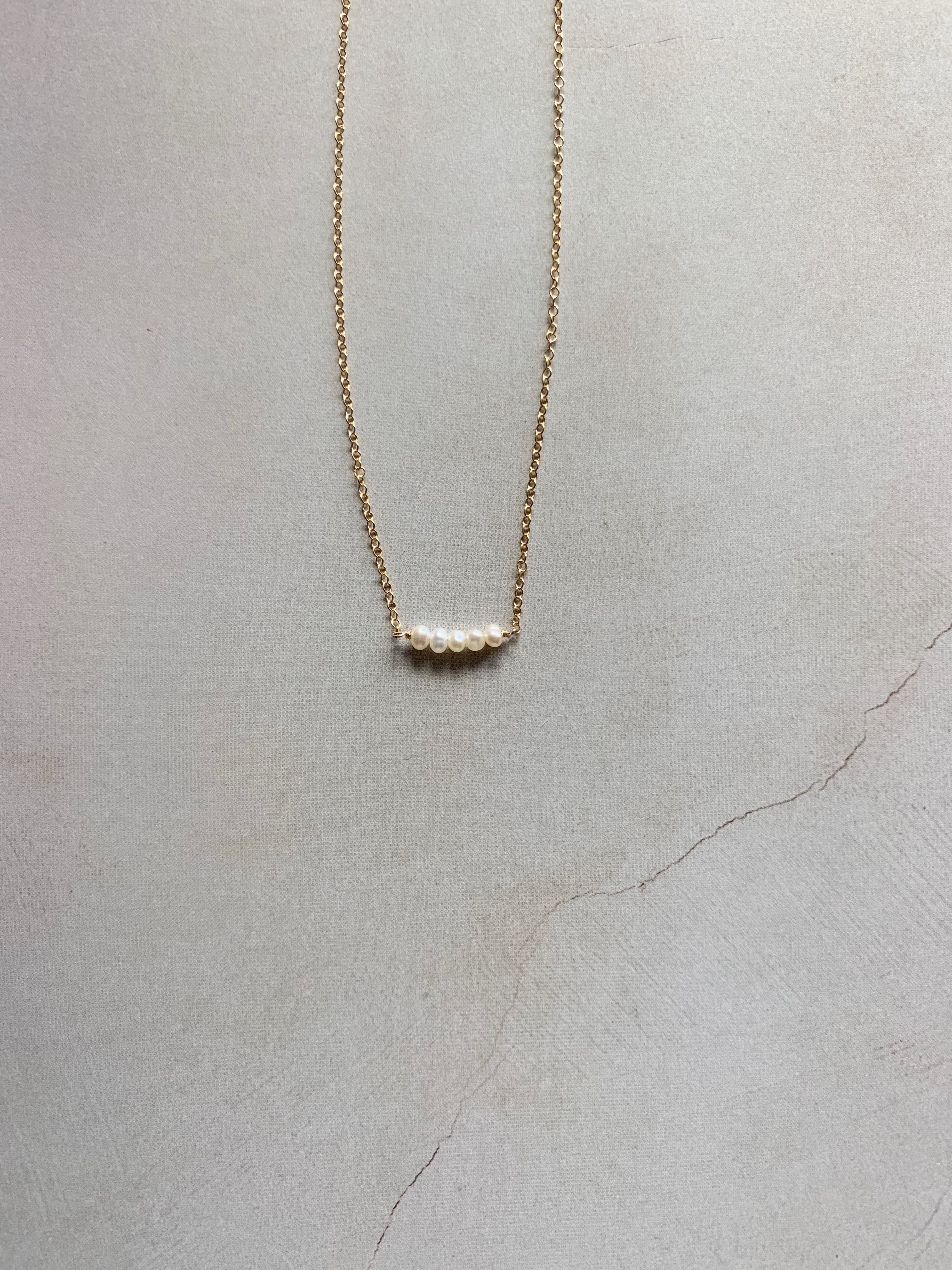 Jennifer Petite Pearl Bar necklace