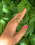 Monstera Silhouette Band ring