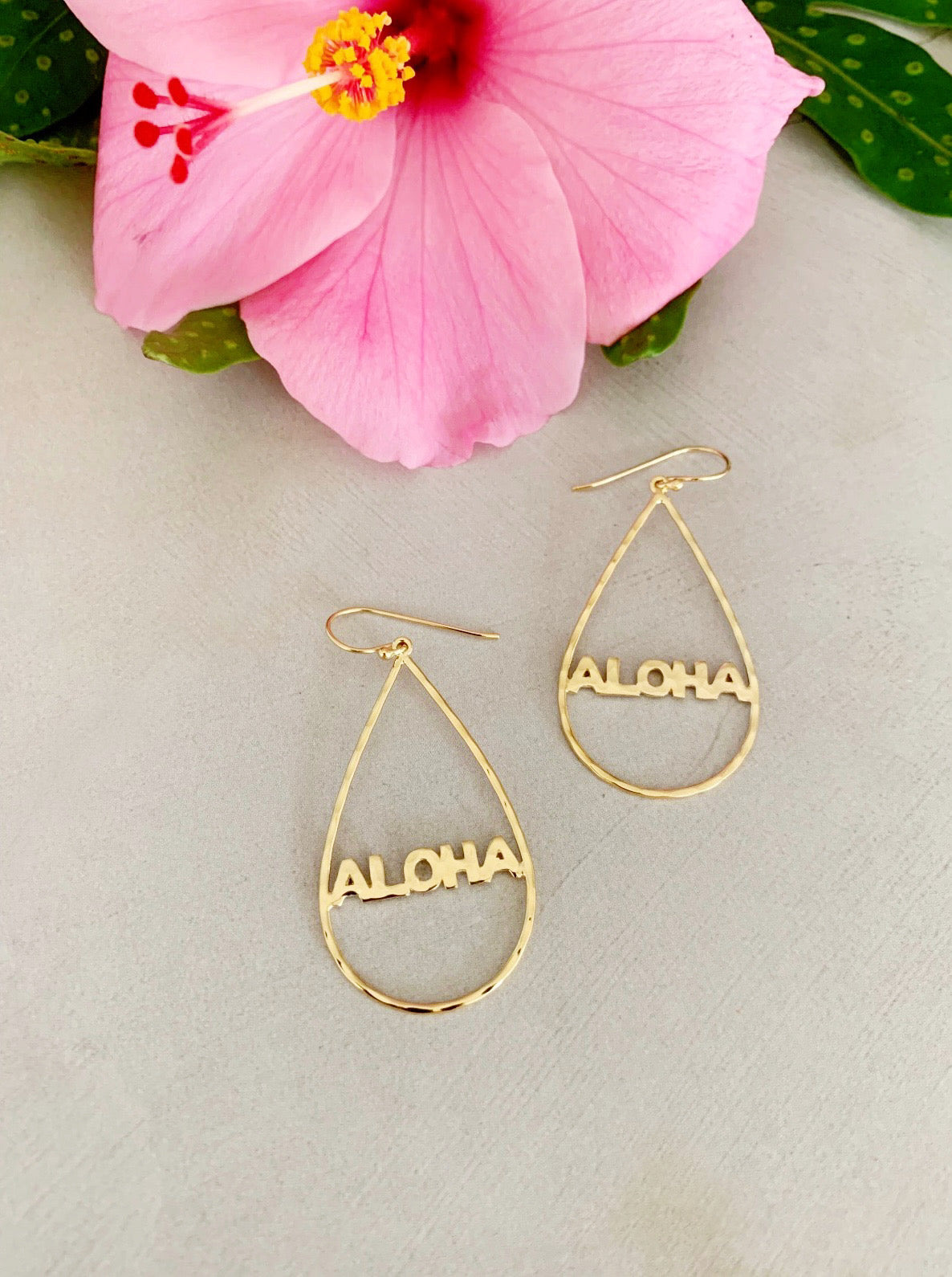 Small Aloha Teardrop Earrings
