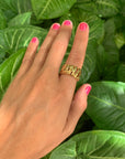 Monstera Silhouette Band ring