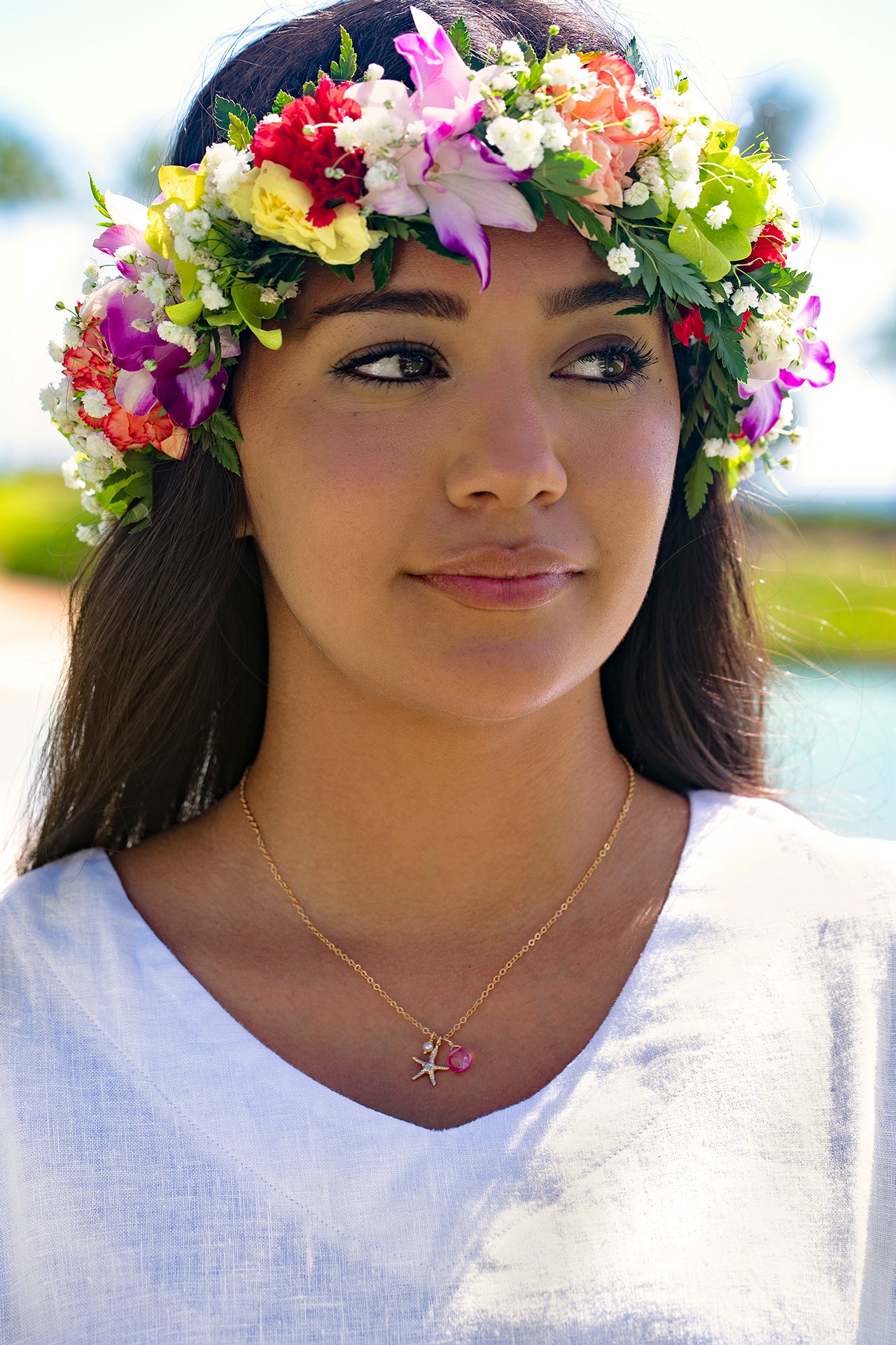 20% to Breast Cancer Hawaii — Rose Quartz Multi-Seastar Charm necklace