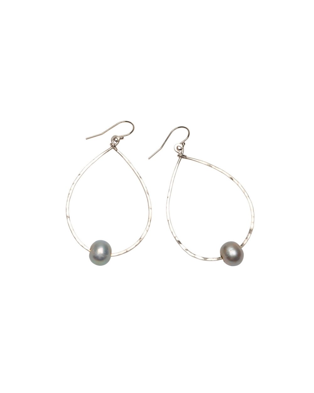 Silver Pearl Harbor Teardrop earrings