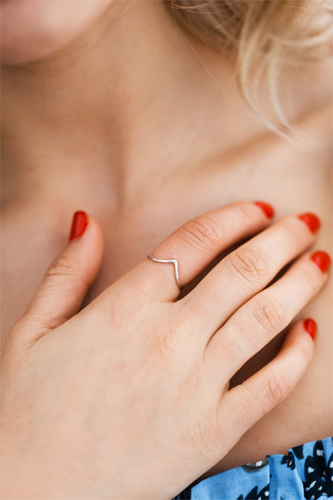 Dainty Chevron Ring