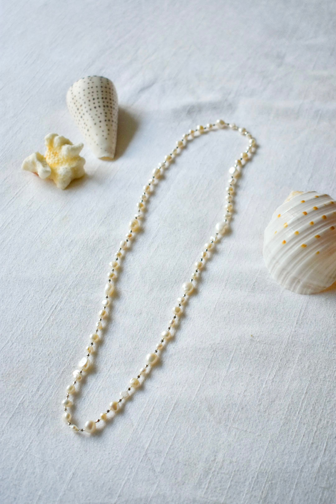 Leila Long White Pearl necklace