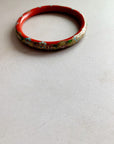 RED CLOISONNÉ FLOWER + BUTTERFLY BANGLE